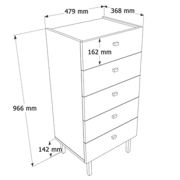 Kommode Hanah Home Luke (47,9 x 96,6 x 36,8 cm) Sand eik - Sandfarget eik - Oppbevaring - Oppbevaringsmøbler - Kommode
