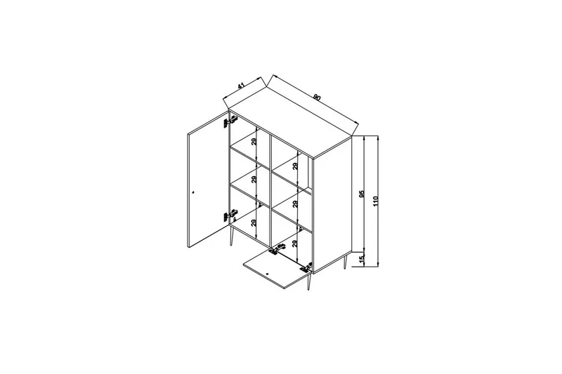 Hazeran Kommode 40 cm - Eik - Oppbevaring - Oppbevaringsmøbler - Kommode