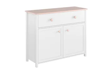 Hilts Byrå 110x90 cm Vit||Pink - Oppbevaring - Oppbevaringsmøbler - Kommode