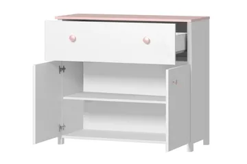 Hilts Byrå 110x90 cm Vit||Pink - Oppbevaring - Oppbevaringsmøbler - Kommode