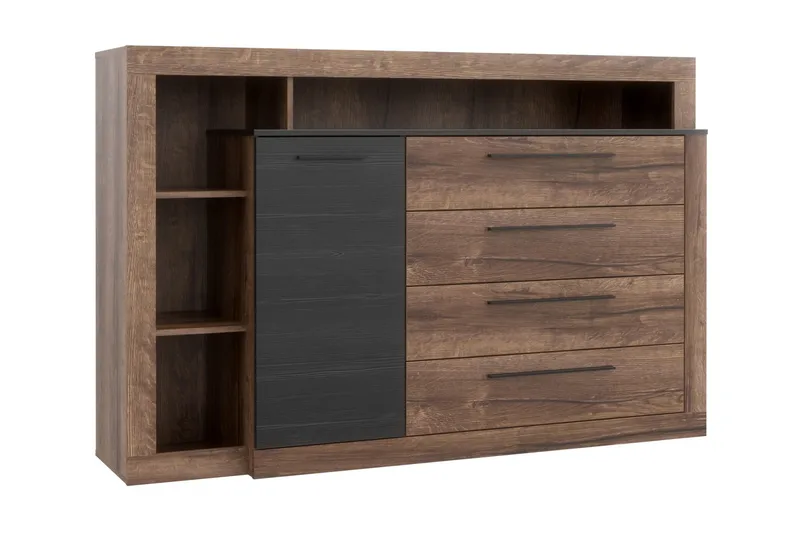 Hither Kommode 161 cm, Brun/Svart