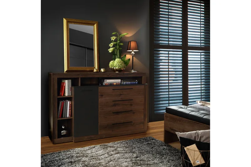 Hither Kommode 161 cm - Brun/Svart - Oppbevaring - Oppbevaringsmøbler - Kommode