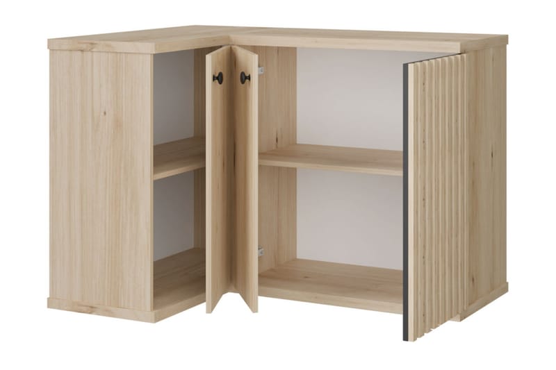 Hjørnekommode Buckfast 123x86x82 cm - Natur/Svart - Oppbevaring - Oppbevaringsmøbler - Kommode