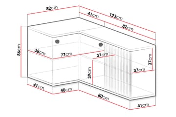 Hjørnekommode Buckfast 123x86x82 cm - Natur/Svart - Oppbevaring - Oppbevaringsmøbler - Kommode