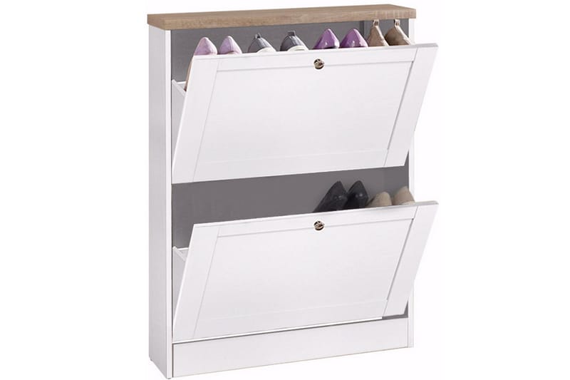 Hjørneskjenk Loft24 Naveen skoskap 70x90 cm Hvit - Oppbevaring - Skooppbevaring - Skoskuff