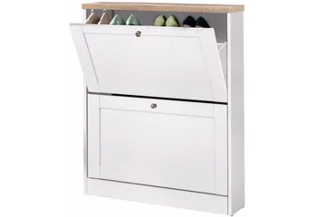 Hjørneskjenk Loft24 Naveen skoskap 70x90 cm Hvit - Oppbevaring - Skooppbevaring - Skoskuff