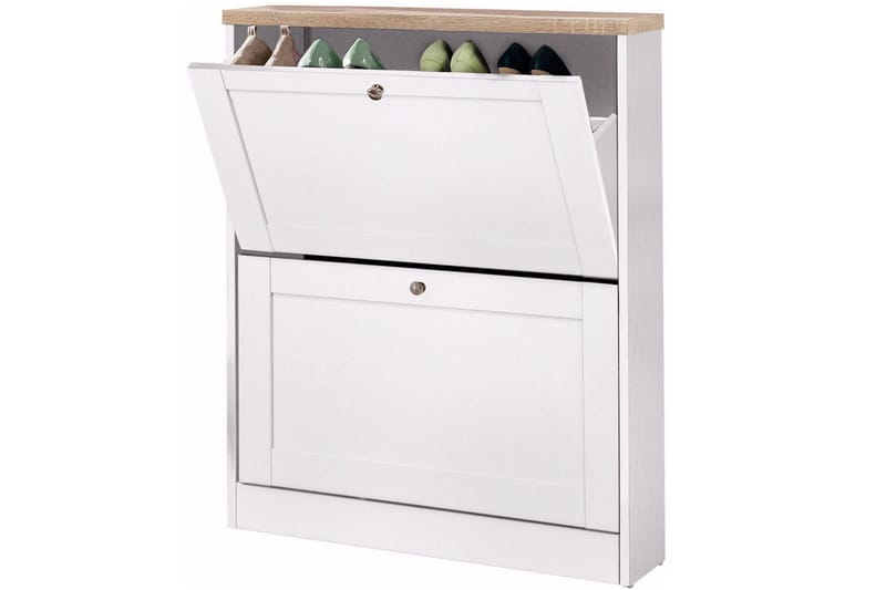 Hjørneskjenk Loft24 Naveen skoskap 70x90 cm Hvit - Oppbevaring - Skooppbevaring - Skoskuff