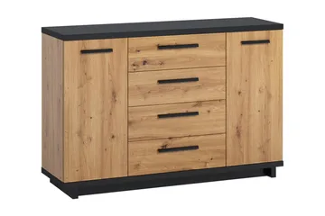 Ines Kommode 40x135 cm - Eik/Svart - Oppbevaring - Oppbevaringsmøbler - Kommode