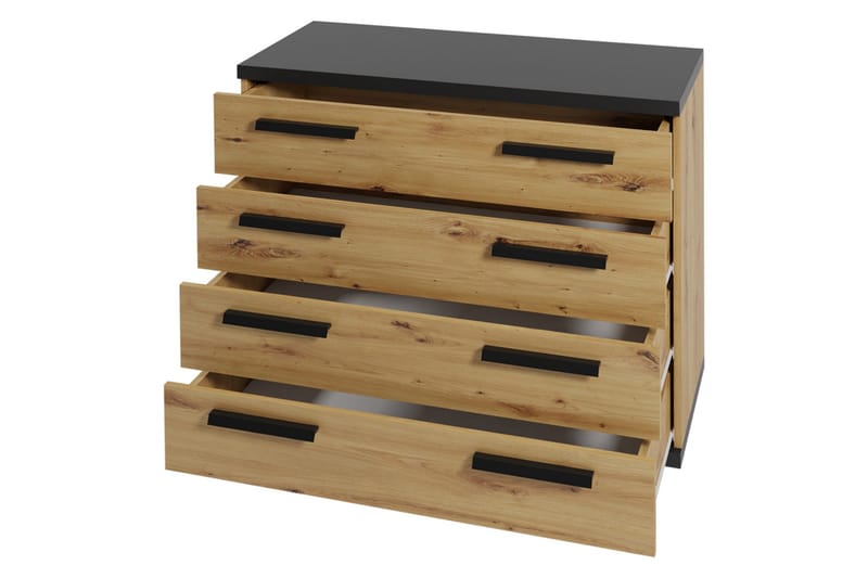 Ines Kommode 40x90 cm - Eik/Svart - Oppbevaring - Oppbevaringsmøbler - Kommode