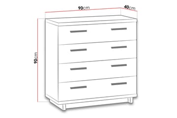 Ines Kommode 40x90 cm - Eik/Svart - Oppbevaring - Oppbevaringsmøbler - Kommode