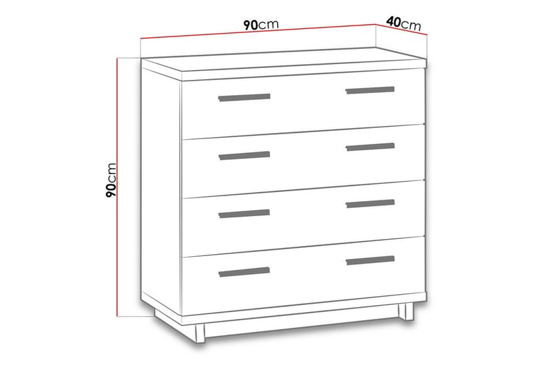 Ines Kommode 40x90 cm - Eik/Svart - Oppbevaring - Oppbevaringsmøbler - Kommode