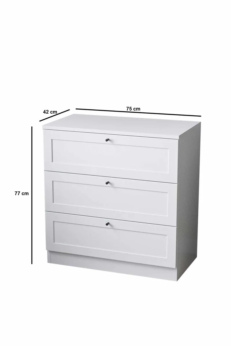 Interlaken kommode 75 cm - Hvit - Oppbevaring - Oppbevaringsmøbler - Kommode