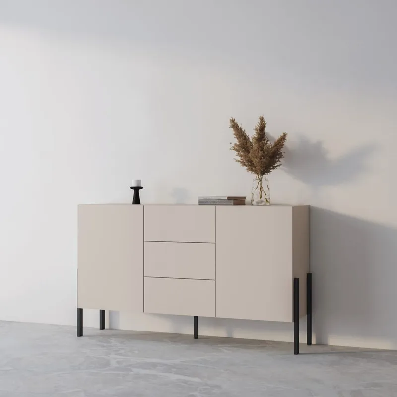 Kommode Jukon 2 dører med 3 skuffer - Kashmir, 154 cm - Oppbevaring - Oppbevaringsmøbler - Sideboard & skjenk