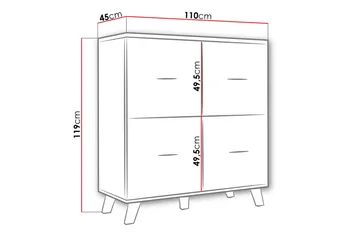 Kardos Kommode 110 cm - Natur/Svart - Oppbevaring - Oppbevaringsmøbler - Kommode
