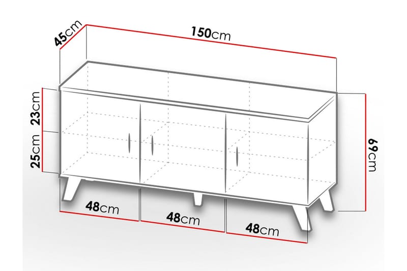 Kardos Kommode 45x150 cm - Natur/Svart - Oppbevaring - Oppbevaringsmøbler - Kommode