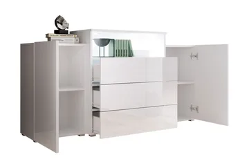 Kommode 150 cm - Hvit/Natur - Oppbevaring - Oppbevaringsmøbler - Kommode
