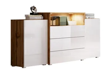 Kommode 150 cm - Hvit/Natur - Oppbevaring - Oppbevaringsmøbler - Kommode