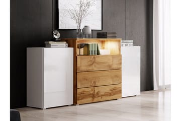 Kommode 150 cm - Hvit/Natur - Oppbevaring - Oppbevaringsmøbler - Kommode - Entrekommode