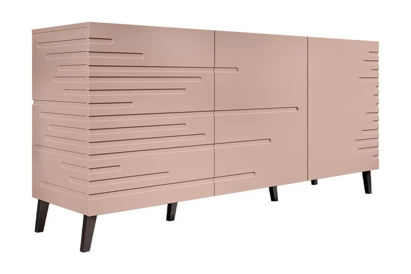 Kommode 155 cm, Rosa/Svart