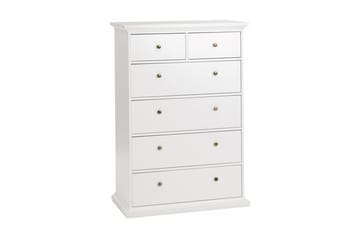 Kommode Anjou 140 cm Høy - Hvit - Oppbevaring - Oppbevaringsmøbler - Kommode