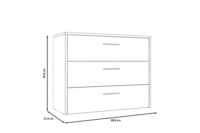 Kommode Bowerdale 100 cm - Grå|Brun - Kommode - Entrekommode - Entreoppbevaring