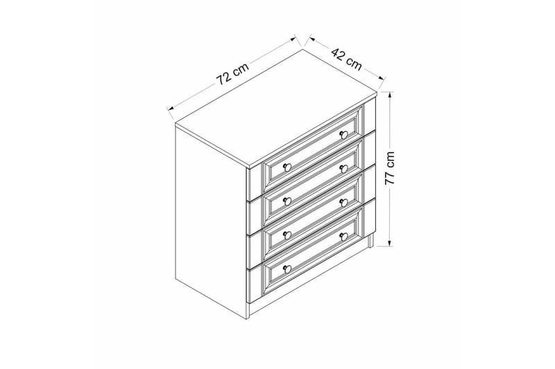 Kommode Cambrian - Hvit - Kommode - Entrekommode - Entreoppbevaring