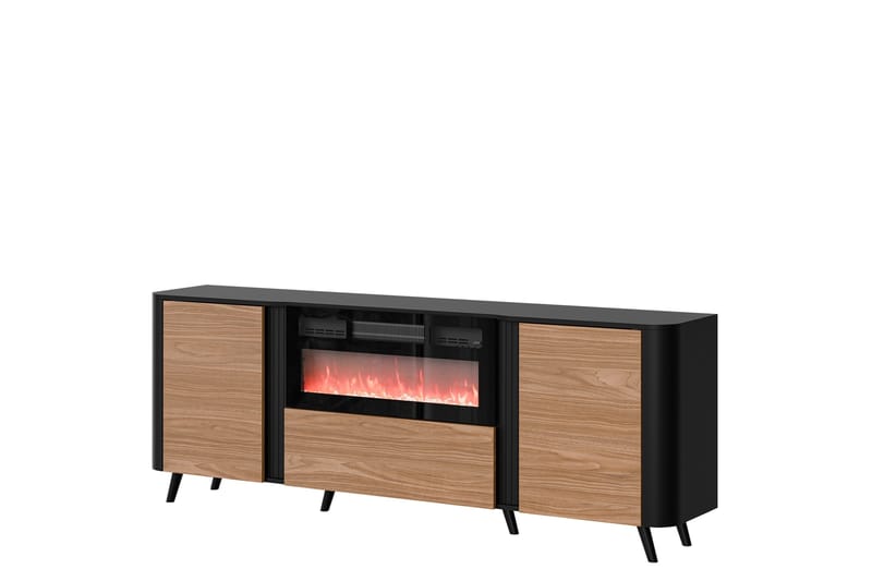 Kommode Clement 200 cm, Svart/Brun