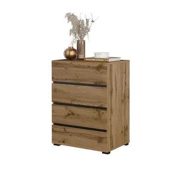 Kommode Cross med 4 skuffer - Wotan eik - Oppbevaring - Oppbevaringsmøbler - Kommode