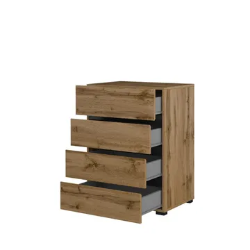 Kommode Cross med 4 skuffer - Wotan eik - Oppbevaring - Oppbevaringsmøbler - Kommode