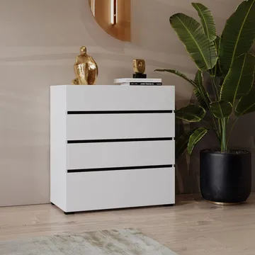 Kommode Cross S med 4 skuffer - Hvit - Oppbevaring - Oppbevaringsmøbler - Kommode