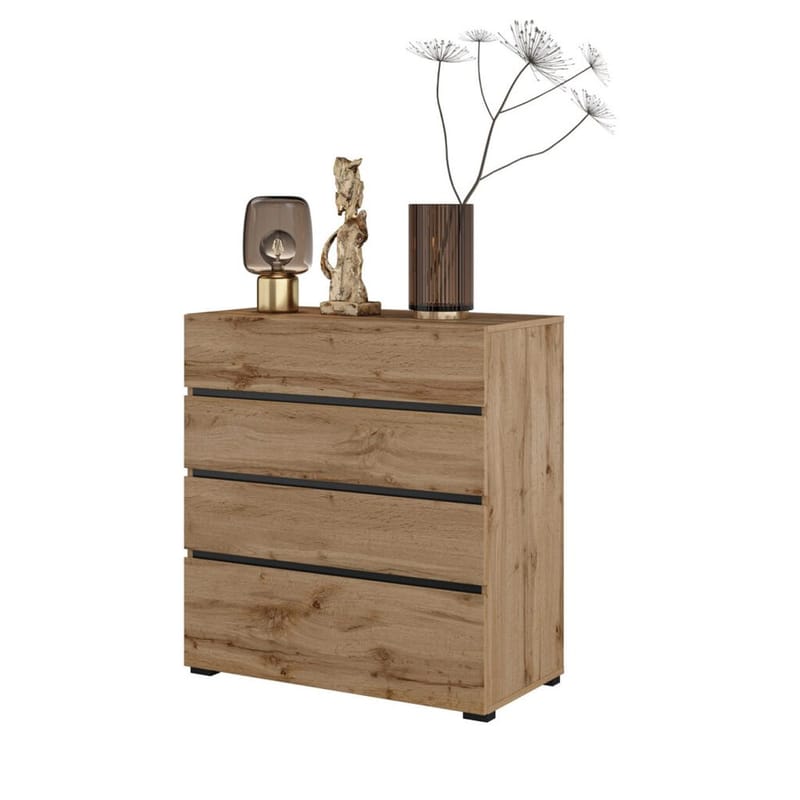 Kommode Cross S med 4 skuffer - Wotan eik - Oppbevaring - Oppbevaringsmøbler - Kommode