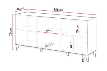 Kommode Demjen 40x155 cm - Svart - Oppbevaring - Oppbevaringsmøbler - Kommode