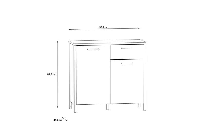 Kommode Dospat 40x95 cm - Brun/Svart - Kommode - Entrekommode - Entreoppbevaring