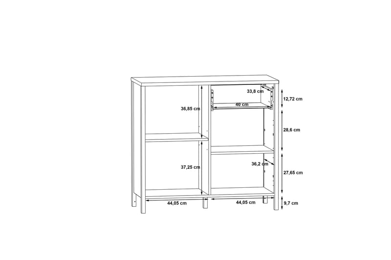 Kommode Dospat 40x95 cm - Brun/Svart - Kommode - Entrekommode - Entreoppbevaring