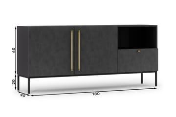 Kommode Emika 180 cm - Svart - Oppbevaring - Oppbevaringsmøbler - Kommode