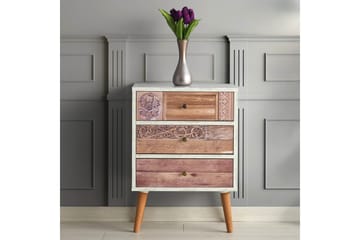 Kommode Flempton 50 cm - Hvit | Valnøtt - Oppbevaring - Oppbevaringsmøbler - Kommode