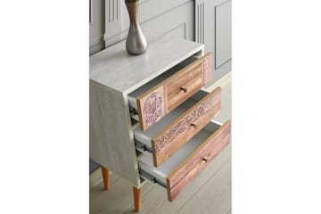 Kommode Flempton 50 cm - Hvit | Valnøtt - Oppbevaring - Oppbevaringsmøbler - Kommode