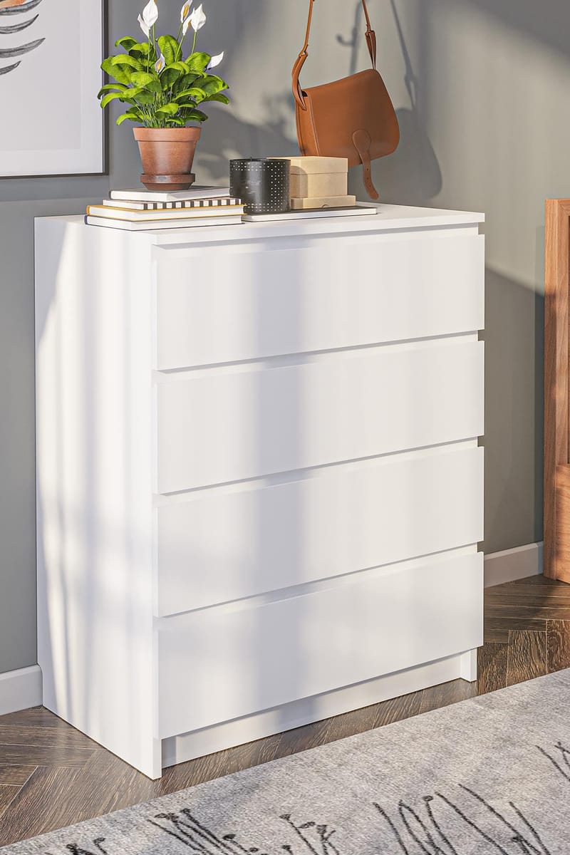Kommode Hanah Home Derinkuyu 4 (80 x 100 x 48 cm) Hvit - Oppbevaring - Oppbevaringsmøbler - Kommode