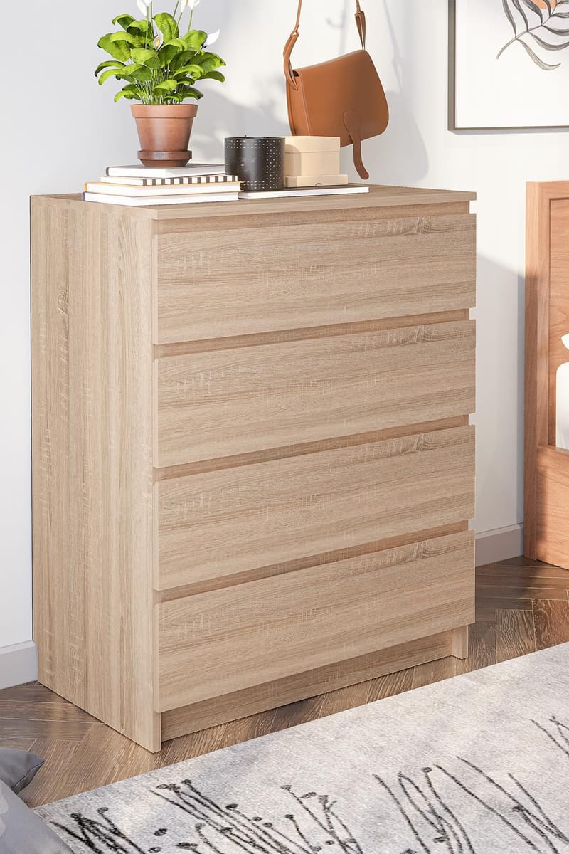 Kommode Hanah Home Derinkuyu 4 (80 x 100 x 48 cm) Sonomo eik - Oppbevaring - Oppbevaringsmøbler - Kommode