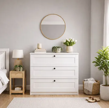 Kommode Hanah Home Lucas (80 x 7,5 x 42,5 cm) Hvit - Hvit - Oppbevaring - Oppbevaringsmøbler - Kommode