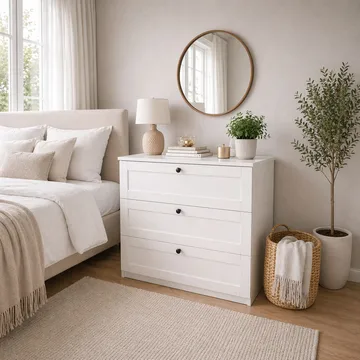 Kommode Hanah Home Lucas (80 x 7,5 x 42,5 cm) Hvit - Hvit - Oppbevaring - Oppbevaringsmøbler - Kommode