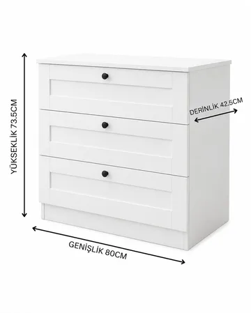 Kommode Hanah Home Lucas (80 x 7,5 x 42,5 cm) Hvit - Hvit - Oppbevaring - Oppbevaringsmøbler - Kommode