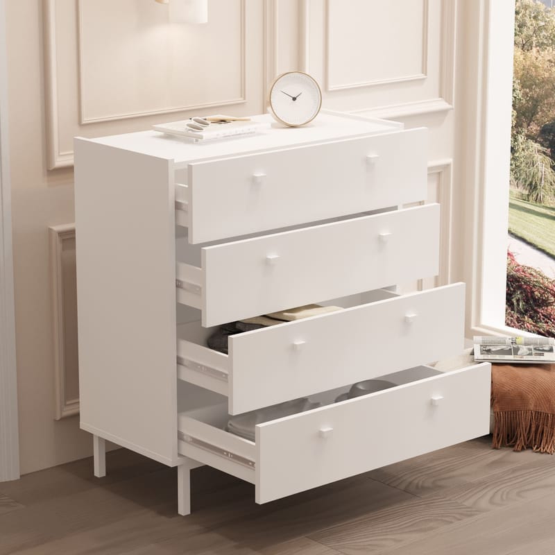 Kommode Hanah Home Luke (80 x 93,1 x 41,8 cm) Hvit - Hvit - Oppbevaring - Oppbevaringsmøbler - Kommode