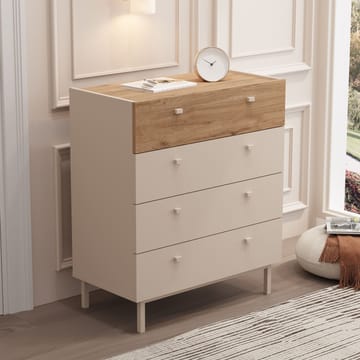 Kommode Hanah Home Luke (80 x 93,1 x 41,8 cm) Sand eik - Sand eik - Oppbevaring - Oppbevaringsmøbler - Kommode