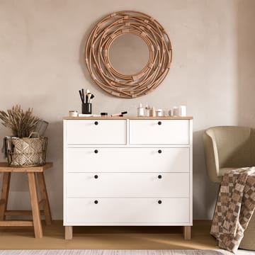 Kommode Hanah Home Nord (90 x 85,2 x 40 cm) Hvit eik - Hvit og eik - Oppbevaring - Oppbevaringsmøbler - Kommode