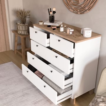 Kommode Hanah Home Nord (90 x 85,2 x 40 cm) Hvit eik - Hvit og eik - Oppbevaring - Oppbevaringsmøbler - Kommode