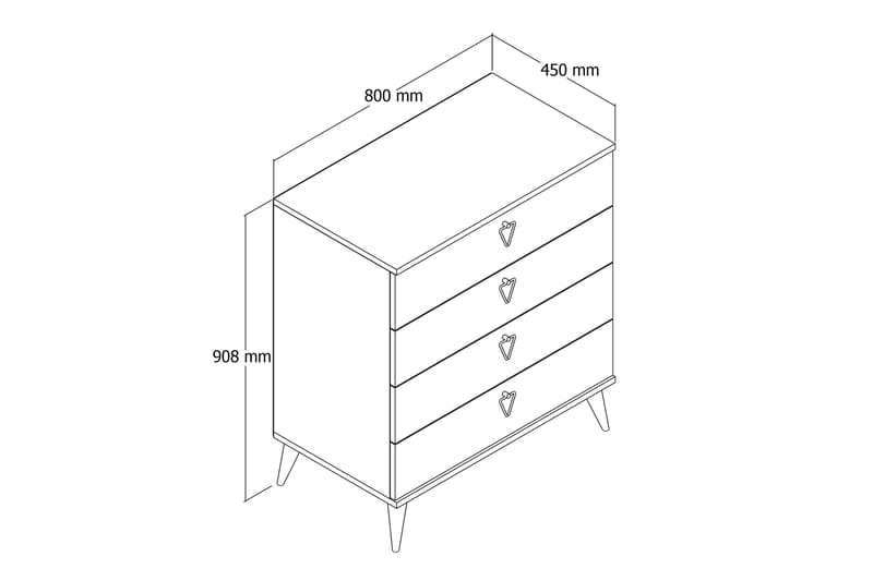 Kommode Heerle 45x80 cm - Natur - Kommode - Entrekommode - Entreoppbevaring