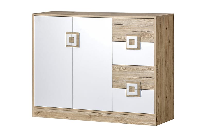 Kommode Hermanboda 120x40x93 cm - Beige / Hvit - Kommode