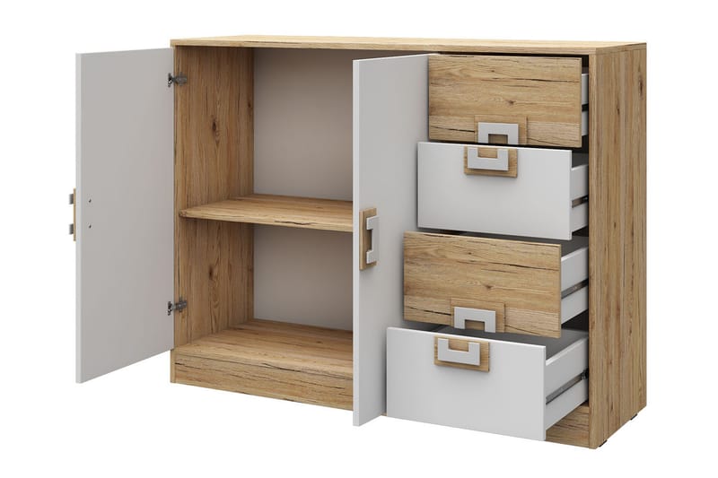 Kommode Hermanboda 120x40x93 cm - Beige / Hvit - Oppbevaring - Oppbevaringsmøbler - Kommode