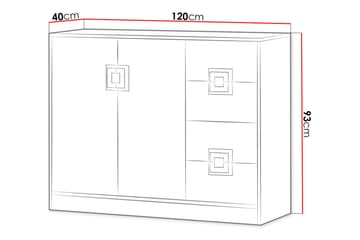 Kommode Hermanboda 120x40x93 cm - Beige / Hvit - Oppbevaring - Oppbevaringsmøbler - Kommode